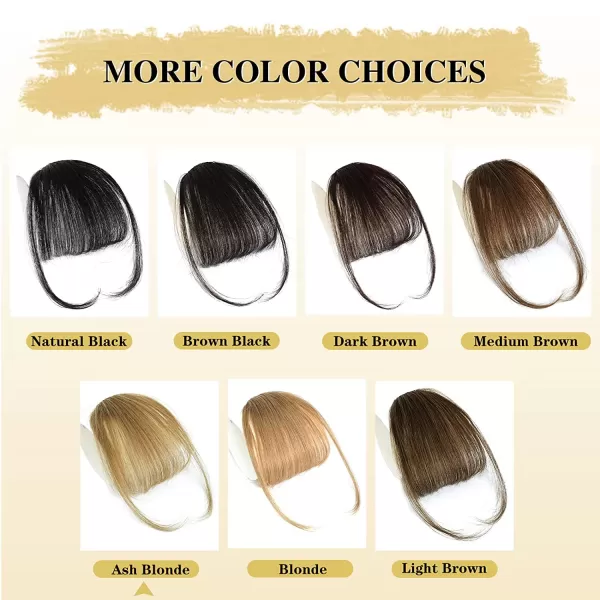 NAYOO Bangs Hair Clip in Bangs 100% Real Human Hair Extensions French Bangs Clip on Hair Bangs for Women Fringe with Temples Hairpieces Curved Bangs for Daily Wear