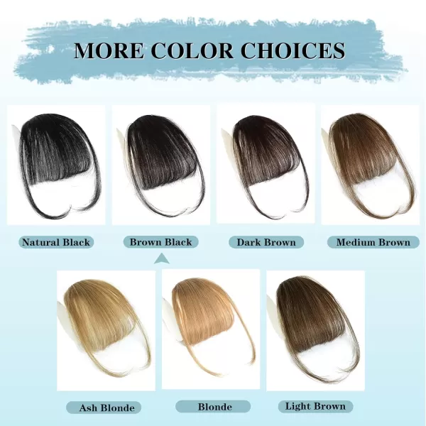 NAYOO Bangs Hair Clip in Bangs 100% Real Human Hair Extensions French Bangs Clip on Hair Bangs for Women Fringe with Temples Hairpieces Curved Bangs for Daily Wear