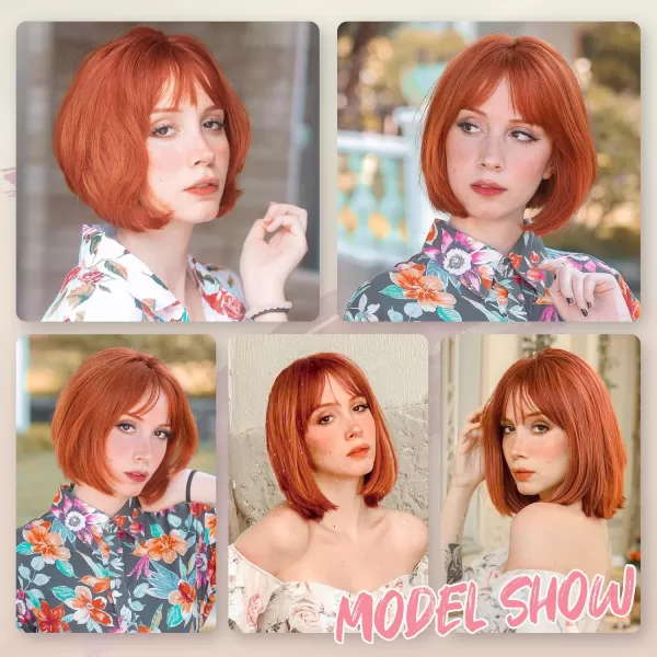 NAYOO Blonde Wig with Bangs, 12 Inch Blonde Short Bob Wigs for Women, Natural Look Blonde Bob Wig with Bangs, Super Soft Straight Bob Wig, Colorful Wig for Everyday Use, Cosplay, Halloween