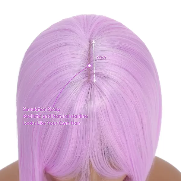 NAYOO Blonde Wig with Bangs, 12 Inch Blonde Short Bob Wigs for Women, Natural Look Blonde Bob Wig with Bangs, Super Soft Straight Bob Wig, Colorful Wig for Everyday Use, Cosplay, Halloween