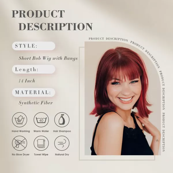 NAYOO Blonde Wig with Bangs, 12 Inch Blonde Short Bob Wigs for Women, Natural Look Blonde Bob Wig with Bangs, Super Soft Straight Bob Wig, Colorful Wig for Everyday Use, Cosplay, Halloween
