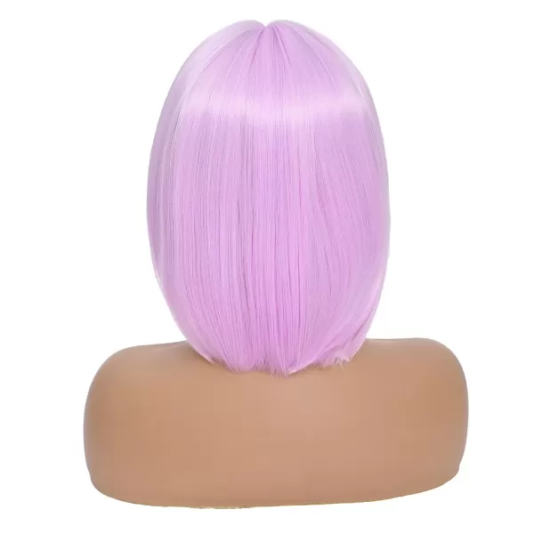 NAYOO Blonde Wig with Bangs, 12 Inch Blonde Short Bob Wigs for Women, Natural Look Blonde Bob Wig with Bangs, Super Soft Straight Bob Wig, Colorful Wig for Everyday Use, Cosplay, Halloween