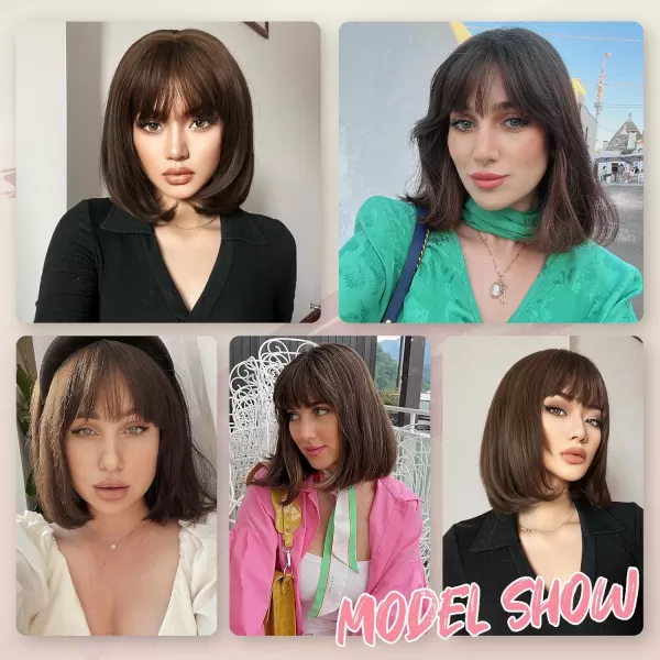 NAYOO Blonde Wig with Bangs, 12 Inch Blonde Short Bob Wigs for Women, Natural Look Blonde Bob Wig with Bangs, Super Soft Straight Bob Wig, Colorful Wig for Everyday Use, Cosplay, Halloween