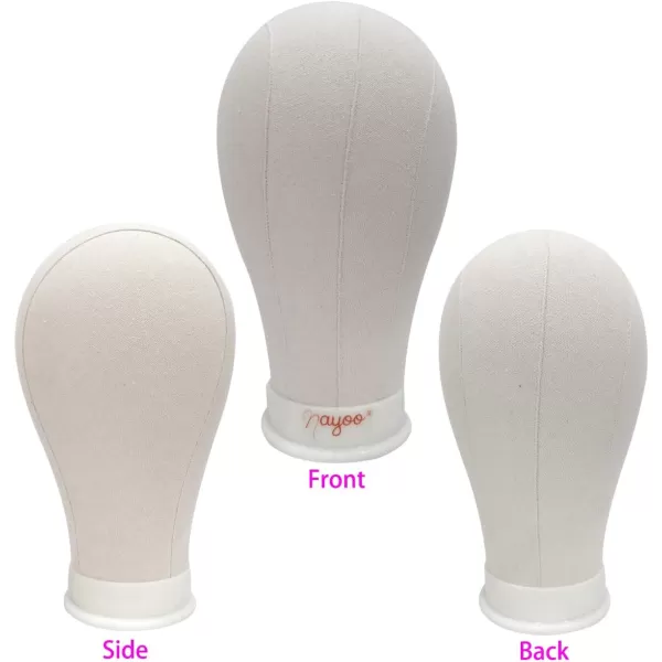 NAYOO Canvas Block Head Wig Head Stand for Making Wigs Display Styling Mannequin Head With Mount Hole 