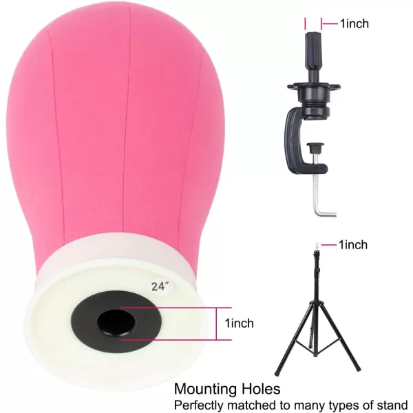 NAYOO Canvas Block Head Wig Head Stand for Making Wigs Display Styling Mannequin Head With Mount Hole 