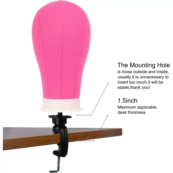 NAYOO Canvas Block Head Wig Head Stand for Making Wigs Display Styling Mannequin Head With Mount Hole 