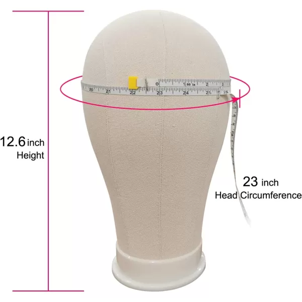 NAYOO Canvas Block Head Wig Head Stand for Making Wigs Display Styling Mannequin Head With Mount Hole 