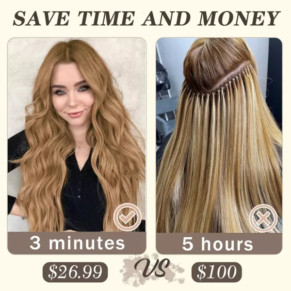 NAYOO Clip in Hair Extensions for Women 20 Inch Long Wavy Curly Dark Brown Hair Extension Full Head Synthetic Hair Extension Hairpieces