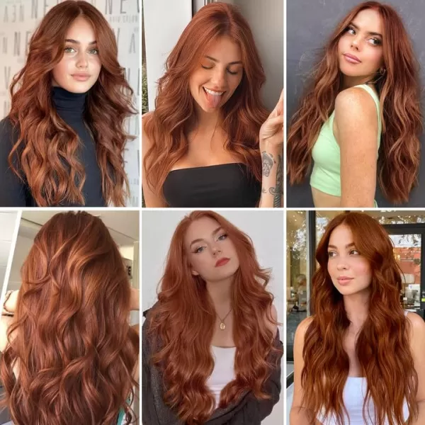 NAYOO Long Dark Brown Wavy Wig for Women 26 Inch Middle Part Curly Wavy Wig Natural Looking Synthetic Heat Resistant Fiber Wig for Daily Party Use 