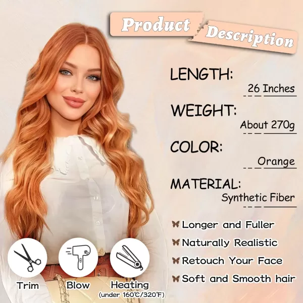 NAYOO Long Dark Brown Wavy Wig for Women Synthetic Curly Middle Part Wig Natural Looking Heat Resistant Fibre for Daily Party Use 26 Inch 