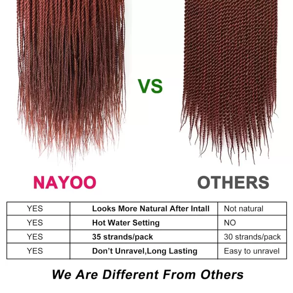 NAYOO Senegalese Twist Crochet Hair - 8 Packs 18 Inch Crochet Hair For Black Women, 35 Strands/Pack Small Twist Crochet Hair Hot Water Setting, Crochet Braids Hair with Natural End