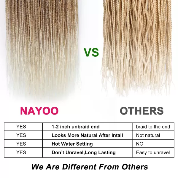 NAYOO Senegalese Twist Crochet Hair - 8 Packs 18 Inch Crochet Hair For Black Women, 35 Strands/Pack Small Twist Crochet Hair Hot Water Setting, Crochet Braids Hair with Natural End