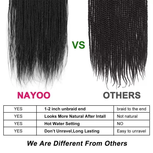 NAYOO Senegalese Twist Crochet Hair - 8 Packs 18 Inch Crochet Hair For Black Women, 35 Strands/Pack Small Twist Crochet Hair Hot Water Setting, Crochet Braids Hair with Natural End