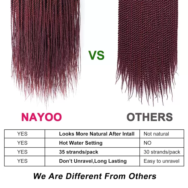 NAYOO Senegalese Twist Crochet Hair - 8 Packs 18 Inch Crochet Hair For Black Women, 35 Strands/Pack Small Twist Crochet Hair Hot Water Setting, Crochet Braids Hair with Natural End