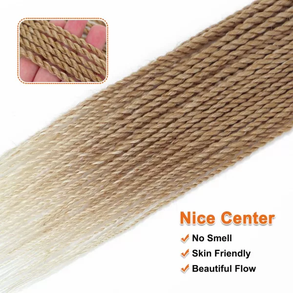 NAYOO Senegalese Twist Crochet Hair - 8 Packs 18 Inch Crochet Hair For Black Women, 35 Strands/Pack Small Twist Crochet Hair Hot Water Setting, Crochet Braids Hair with Natural End
