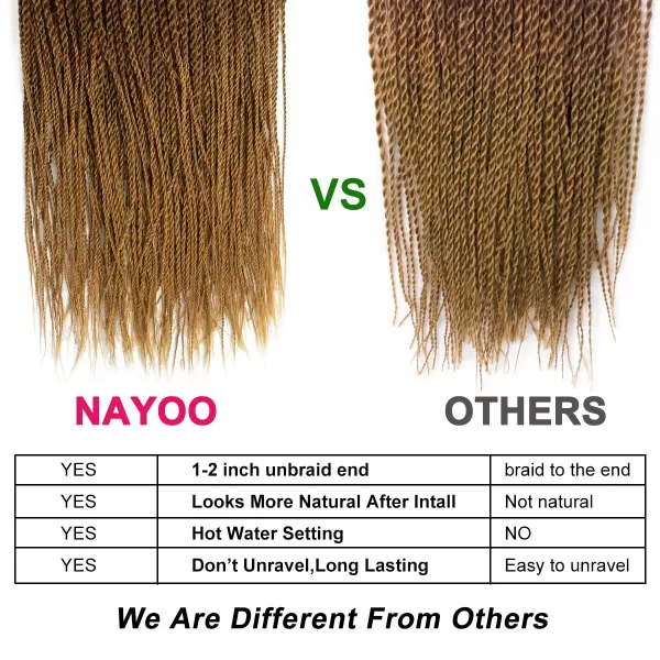 NAYOO Senegalese Twist Crochet Hair - 8 Packs 18 Inch Crochet Hair For Black Women, 35 Strands/Pack Small Twist Crochet Hair Hot Water Setting, Crochet Braids Hair with Natural End