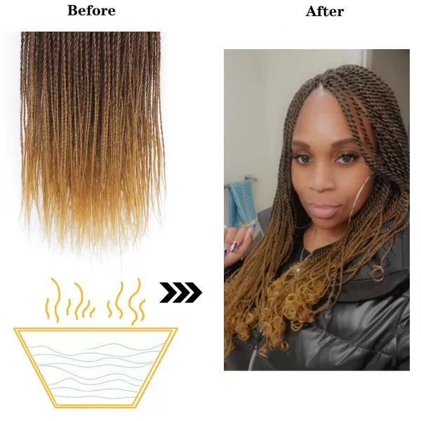 NAYOO Senegalese Twist Crochet Hair - 8 Packs 18 Inch Crochet Hair For Black Women, 35 Strands/Pack Small Twist Crochet Hair Hot Water Setting, Crochet Braids Hair with Natural End
