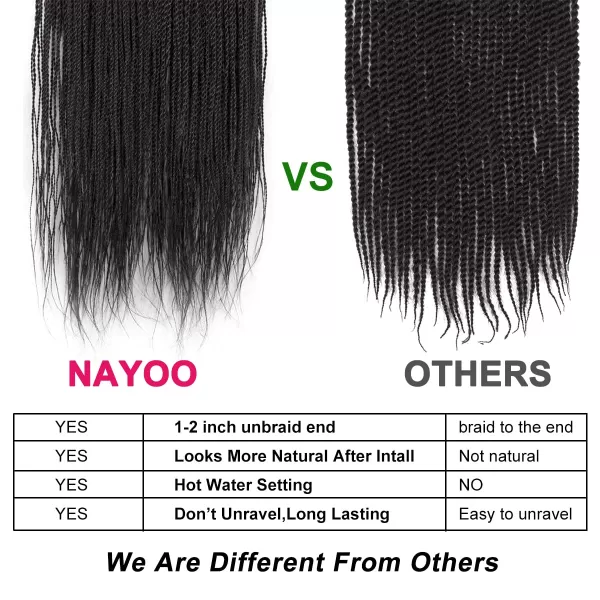 NAYOO Senegalese Twist Crochet Hair - 8 Packs 18 Inch Crochet Hair For Black Women, 35 Strands/Pack Small Twist Crochet Hair Hot Water Setting, Crochet Braids Hair with Natural End