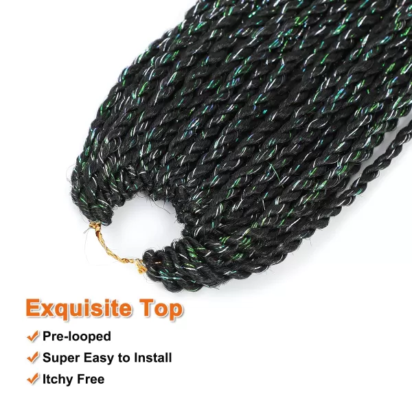 NAYOO Senegalese Twist Crochet Hair - 8 Packs 18 Inch Crochet Hair For Black Women, 35 Strands/Pack Small Twist Crochet Hair Hot Water Setting, Crochet Braids Hair with Natural End
