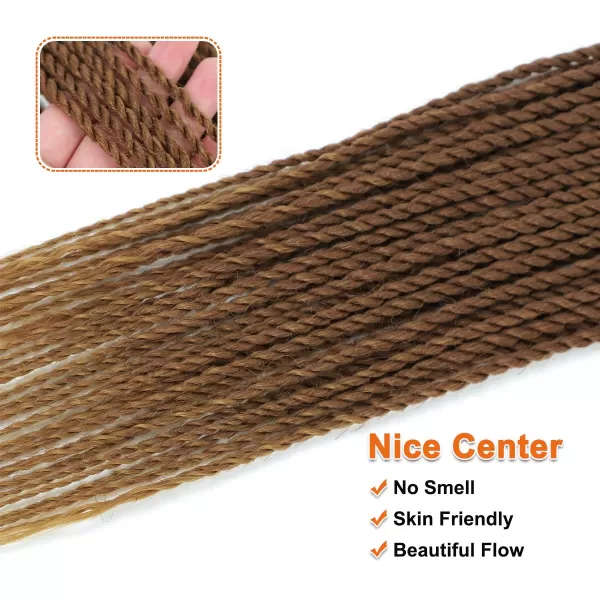 NAYOO Senegalese Twist Crochet Hair - 8 Packs 18 Inch Crochet Hair For Black Women, 35 Strands/Pack Small Twist Crochet Hair Hot Water Setting, Crochet Braids Hair with Natural End