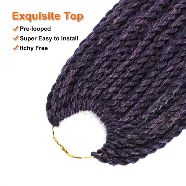NAYOO Senegalese Twist Crochet Hair - 8 Packs 18 Inch Crochet Hair For Black Women, 35 Strands/Pack Small Twist Crochet Hair Hot Water Setting, Crochet Braids Hair with Natural End