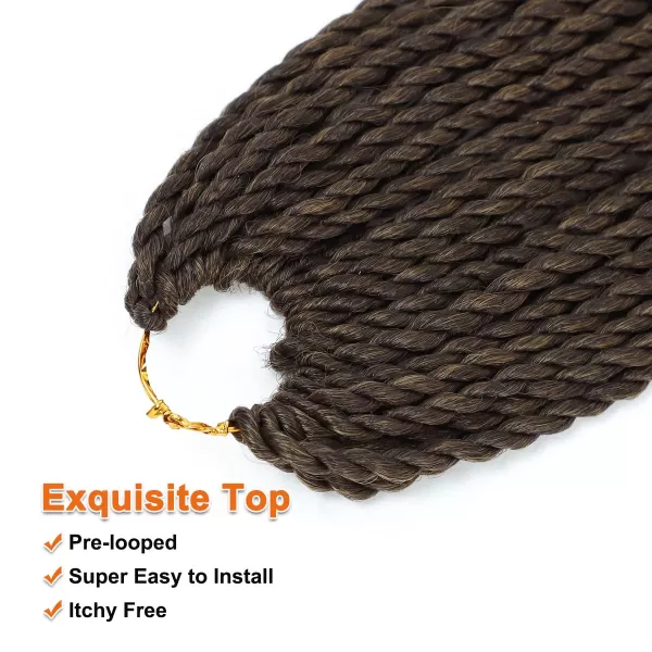 NAYOO Senegalese Twist Crochet Hair - 8 Packs 18 Inch Crochet Hair For Black Women, 35 Strands/Pack Small Twist Crochet Hair Hot Water Setting, Crochet Braids Hair with Natural End