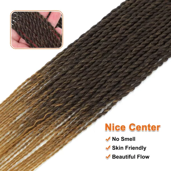NAYOO Senegalese Twist Crochet Hair - 8 Packs 18 Inch Crochet Hair For Black Women, 35 Strands/Pack Small Twist Crochet Hair Hot Water Setting, Crochet Braids Hair with Natural End