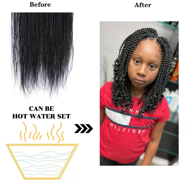NAYOO Senegalese Twist Crochet Hair - 8 Packs 18 Inch Crochet Hair For Black Women, 35 Strands/Pack Small Twist Crochet Hair Hot Water Setting, Crochet Braids Hair with Natural End