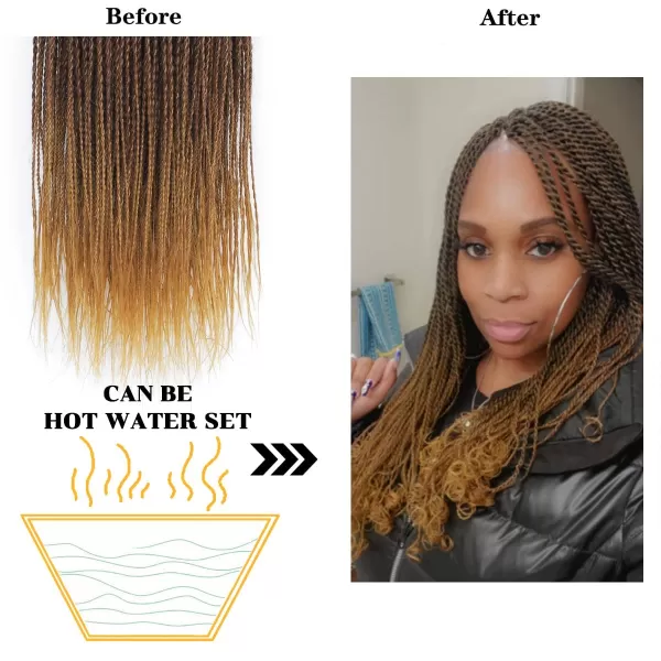 NAYOO Senegalese Twist Crochet Hair - 8 Packs 18 Inch Crochet Hair For Black Women, 35 Strands/Pack Small Twist Crochet Hair Hot Water Setting, Crochet Braids Hair with Natural End