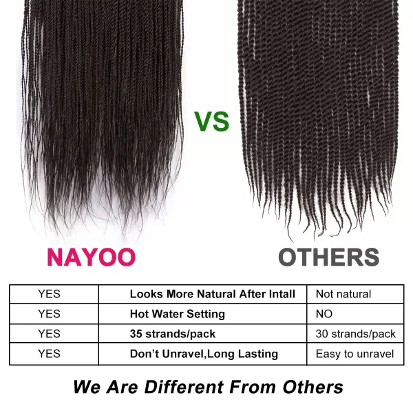 NAYOO Senegalese Twist Crochet Hair - 8 Packs 18 Inch Crochet Hair For Black Women, 35 Strands/Pack Small Twist Crochet Hair Hot Water Setting, Crochet Braids Hair with Natural End