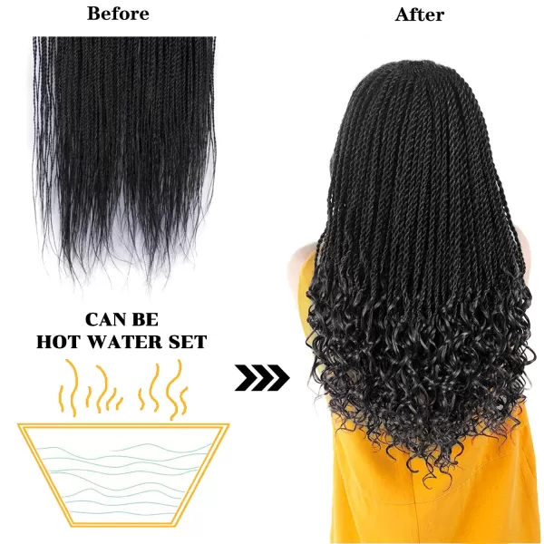NAYOO Senegalese Twist Crochet Hair - 8 Packs 18 Inch Crochet Hair For Black Women, 35 Strands/Pack Small Twist Crochet Hair Hot Water Setting, Crochet Braids Hair with Natural End