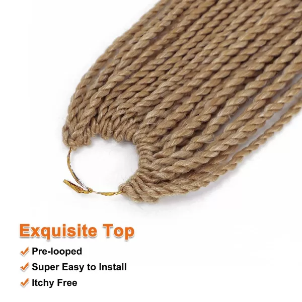 NAYOO Senegalese Twist Crochet Hair - 8 Packs 18 Inch Crochet Hair For Black Women, 35 Strands/Pack Small Twist Crochet Hair Hot Water Setting, Crochet Braids Hair with Natural End