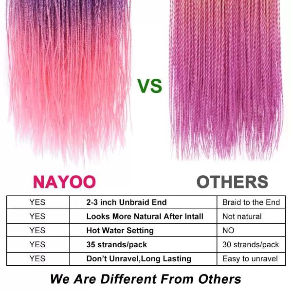 NAYOO Senegalese Twist Crochet Hair - 8 Packs 18 Inch Crochet Hair For Black Women, 35 Strands/Pack Small Twist Crochet Hair Hot Water Setting, Crochet Braids Hair with Natural End