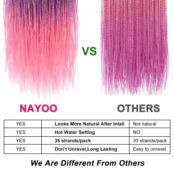 NAYOO Senegalese Twist Crochet Hair - 8 Packs 18 Inch Crochet Hair For Black Women, 35 Strands/Pack Small Twist Crochet Hair Hot Water Setting, Crochet Braids Hair with Natural End