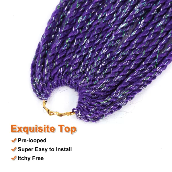 NAYOO Senegalese Twist Crochet Hair - 8 Packs 18 Inch Crochet Hair For Black Women, 35 Strands/Pack Small Twist Crochet Hair Hot Water Setting, Crochet Braids Hair with Natural End