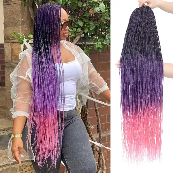 NAYOO Senegalese Twist Crochet Hair - 8 Packs 18 Inch Crochet Hair For Black Women, 35 Strands/Pack Small Twist Crochet Hair Hot Water Setting, Crochet Braids Hair with Natural End