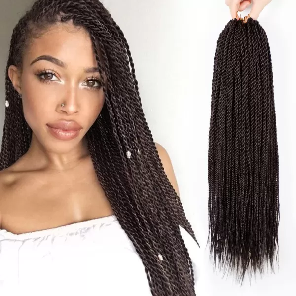 NAYOO Senegalese Twist Crochet Hair - 8 Packs 18 Inch Crochet Hair For Black Women, 35 Strands/Pack Small Twist Crochet Hair Hot Water Setting, Crochet Braids Hair with Natural End