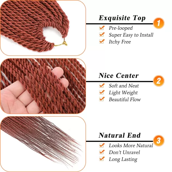 NAYOO Senegalese Twist Crochet Hair - 8 Packs 18 Inch Crochet Hair For Black Women, 35 Strands/Pack Small Twist Crochet Hair Hot Water Setting, Crochet Braids Hair with Natural End