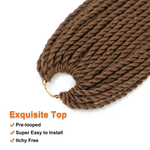 NAYOO Senegalese Twist Crochet Hair - 8 Packs 18 Inch Crochet Hair For Black Women, 35 Strands/Pack Small Twist Crochet Hair Hot Water Setting, Crochet Braids Hair with Natural End