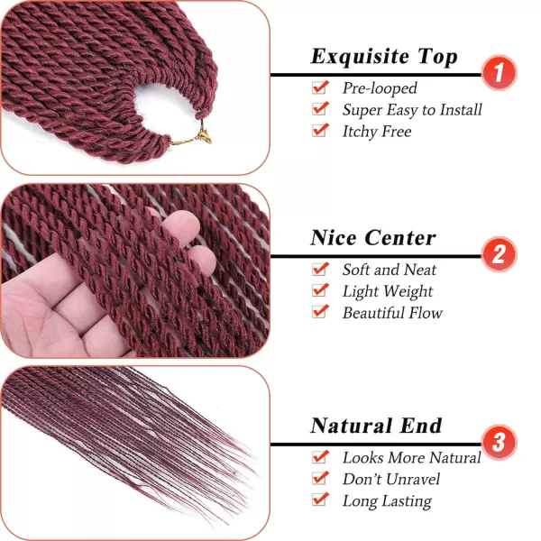 NAYOO Senegalese Twist Crochet Hair - 8 Packs 18 Inch Crochet Hair For Black Women, 35 Strands/Pack Small Twist Crochet Hair Hot Water Setting, Crochet Braids Hair with Natural End