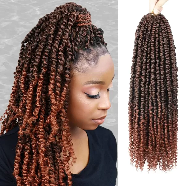 Passion Twist Hair - 8 Packs 12 Inch Passion Twist Crochet Hair For Women, Crochet Pretwisted Curly Hair Passion Twists Synthetic Braiding Hair Extensions 