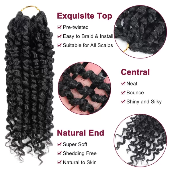 Passion Twist Hair - 8 Packs 12 Inch Passion Twist Crochet Hair For Women, Crochet Pretwisted Curly Hair Passion Twists Synthetic Braiding Hair Extensions 