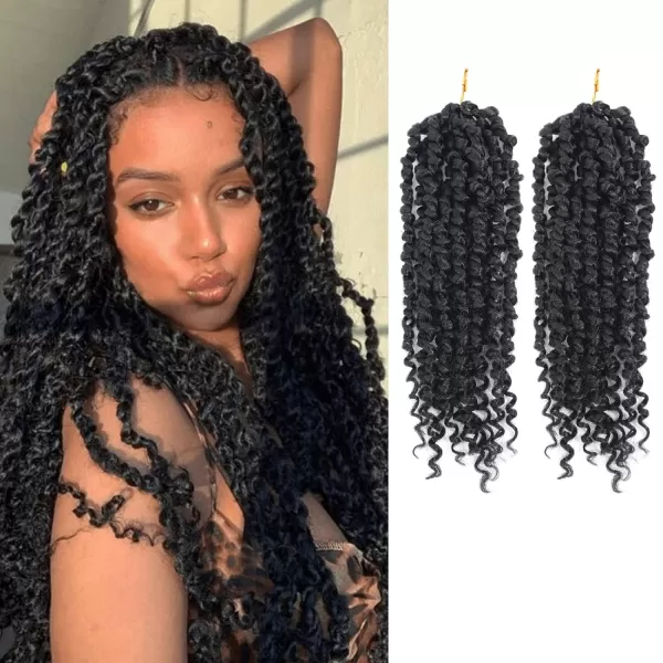 Passion Twist Hair - 8 Packs 12 Inch Passion Twist Crochet Hair For Women, Crochet Pretwisted Curly Hair Passion Twists Synthetic Braiding Hair Extensions 