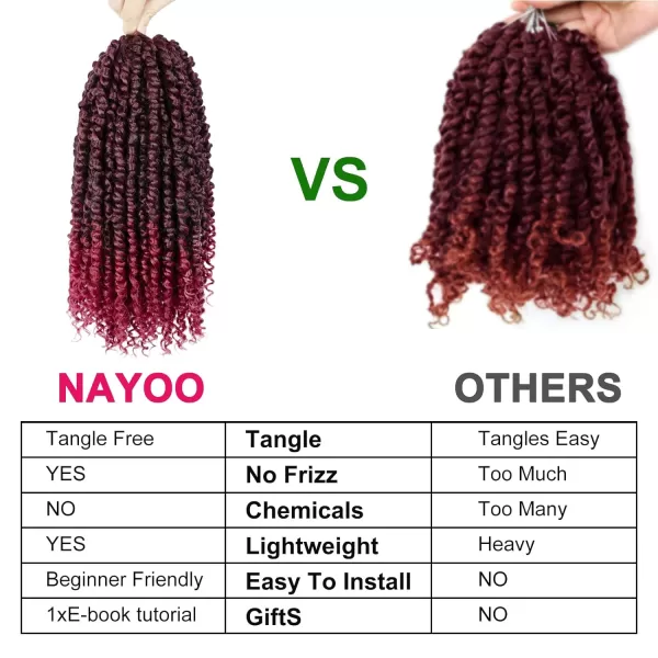 Passion Twist Hair - 8 Packs 12 Inch Passion Twist Crochet Hair For Women, Crochet Pretwisted Curly Hair Passion Twists Synthetic Braiding Hair Extensions 