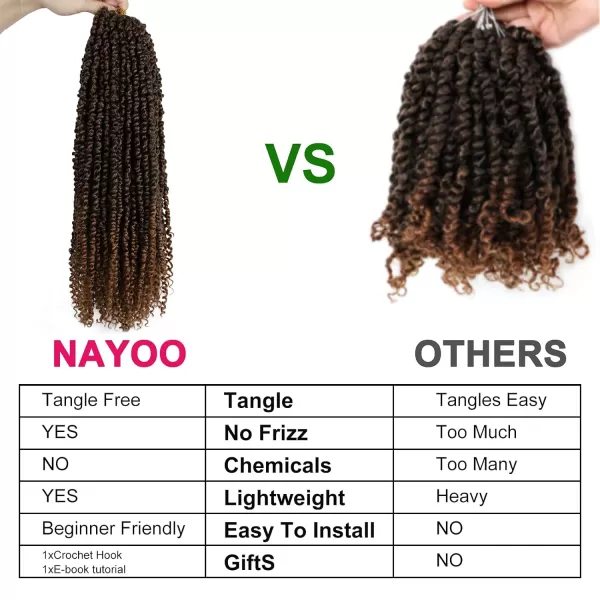 Passion Twist Hair - 8 Packs 12 Inch Passion Twist Crochet Hair For Women, Crochet Pretwisted Curly Hair Passion Twists Synthetic Braiding Hair Extensions 