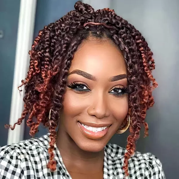 Passion Twist Hair - 8 Packs 12 Inch Passion Twist Crochet Hair For Women, Crochet Pretwisted Curly Hair Passion Twists Synthetic Braiding Hair Extensions 