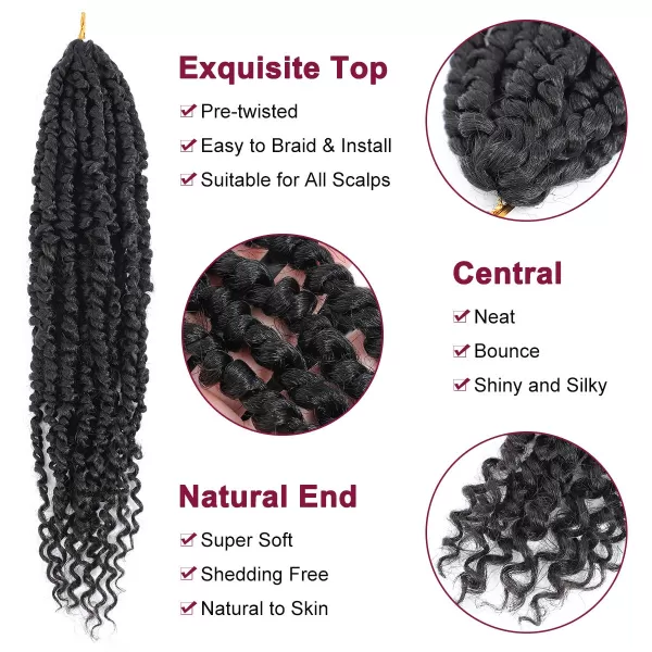 Passion Twist Hair - 8 Packs 12 Inch Passion Twist Crochet Hair For Women, Crochet Pretwisted Curly Hair Passion Twists Synthetic Braiding Hair Extensions 
