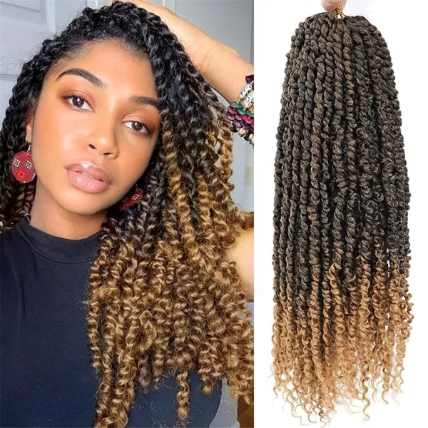 Passion Twist Hair - 8 Packs 12 Inch Passion Twist Crochet Hair For Women, Crochet Pretwisted Curly Hair Passion Twists Synthetic Braiding Hair Extensions 