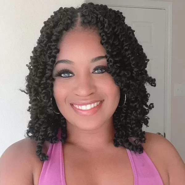 Passion Twist Hair - 8 Packs 12 Inch Passion Twist Crochet Hair For Women, Crochet Pretwisted Curly Hair Passion Twists Synthetic Braiding Hair Extensions 