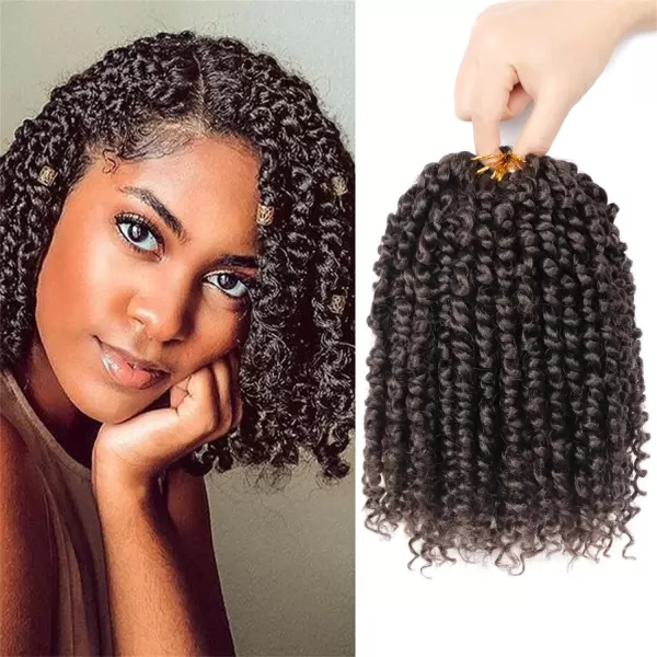 Passion Twist Hair - 8 Packs 12 Inch Passion Twist Crochet Hair For Women, Crochet Pretwisted Curly Hair Passion Twists Synthetic Braiding Hair Extensions 